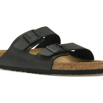 Birkenstock Arizona Birko-Flor Black 0051791/0051793, trois-quarts avant extérieur