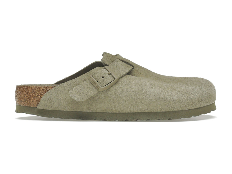 Birkenstock Boston Soft Footbed Suede Faded Khaki