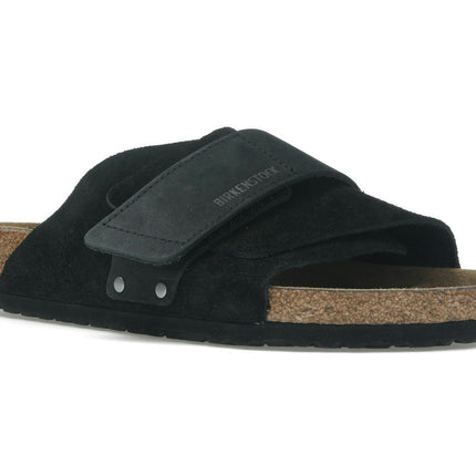 Birkenstock Kyoto Nubuck Suede Black 1022350/1022566, trois-quarts avant extérieur