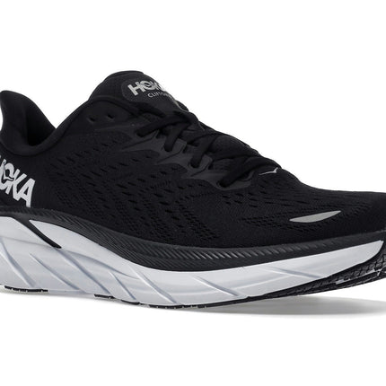 Hoka One One Clifton 8 Black White 1119393-BWHT, trois-quarts avant extérieur