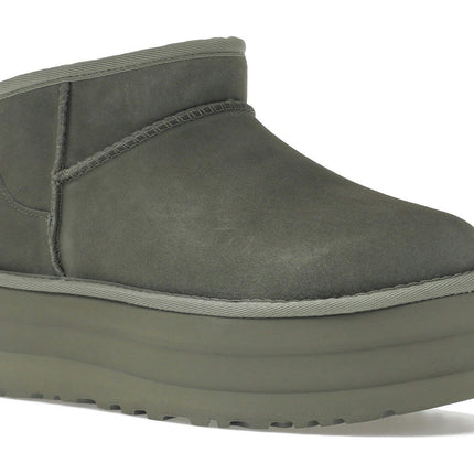 UGG Classic Ultra Mini Platform Boot Moss Green 1135092-MSG, trois-quarts avant extérieur