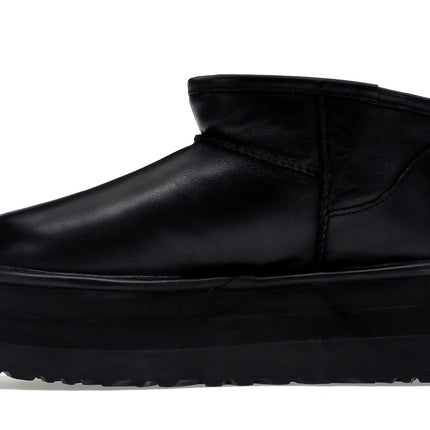 UGG Classic Ultra Mini Platform Boot Black Leather 1141510-BLLE, profil intérieur