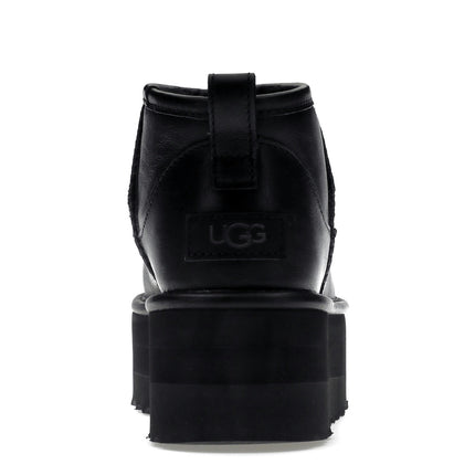 UGG Classic Ultra Mini Platform Boot Black Leather 1141510-BLLE, arrière
