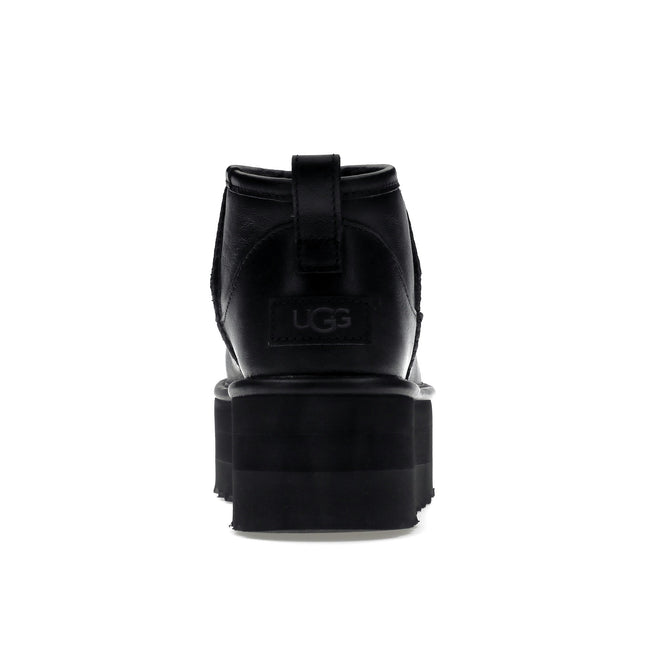 UGG Classic Ultra Mini Platform Boot Black Leather 1141510-BLLE, arrière