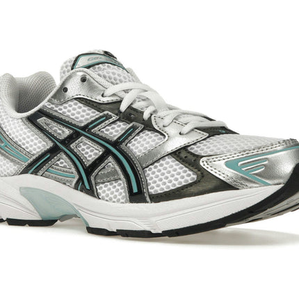 Asics Gel-1130 White Black Turquoise 1201A256-109, trois-quarts avant extérieur