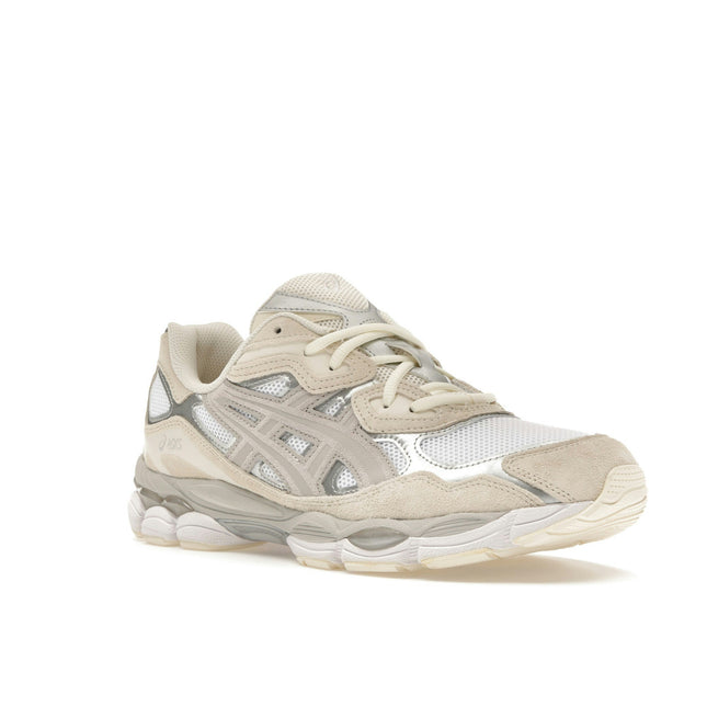 Asics Gel-NYC White Oyster Grey 1201A789-105, trois-quarts avant extérieur