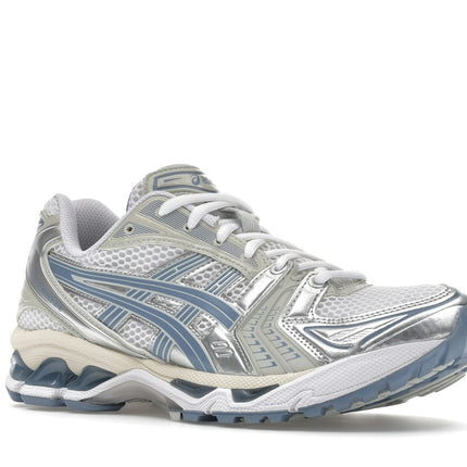 Asics Gel-Kayano 14 White Light Navy 1203A537-115, trois-quarts avant extérieur