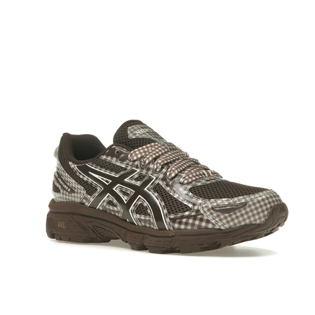 Asics Gel-Venture 6 Story mfg. Reddish Brown Gingham 1203A712-200, trois-quarts avant extérieur