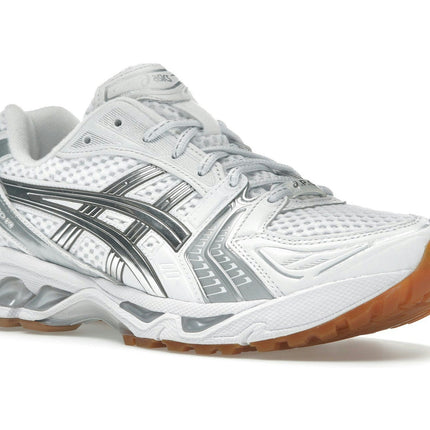 Asics Gel-Kayano 14 A.P.C. White Pure Silver 1203A727-100, trois-quarts avant extérieur