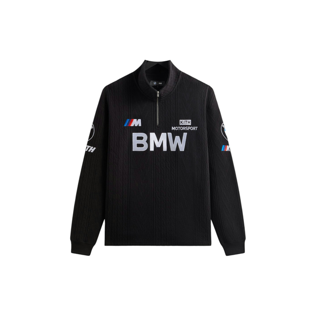 Kith x BMW Cable Fleece Quarter Zip Black 16087439-afad-4c6d-aa5f-6aa94f4135fd, vue principale