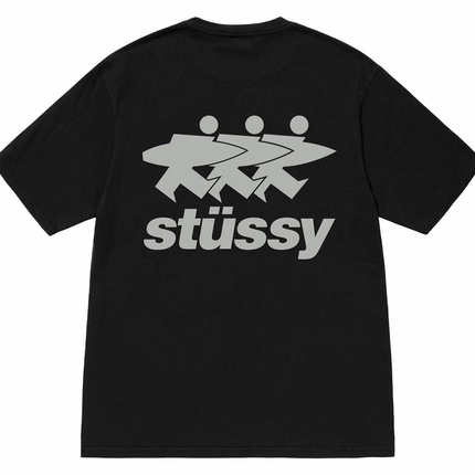 Stussy Surfwalk Pigment Dyed Tee Black 1905063-BLAC, vue principale