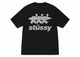 Stussy Surfwalk Pigment Dyed Tee Black 1905063-BLAC, vue principale