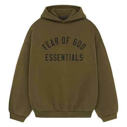 Fear Of God Essentials Fleece Hoodie Olive 192BT246254F, vue principale