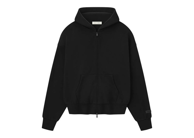 Fear Of God Essentials Classic Fleece Zip-Up Hoodie Jet Black