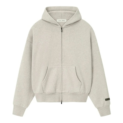 Fear Of God Essentials Classic Fleece Zip-Up Hoodie Heather Stone 192SP254782F, vue principale