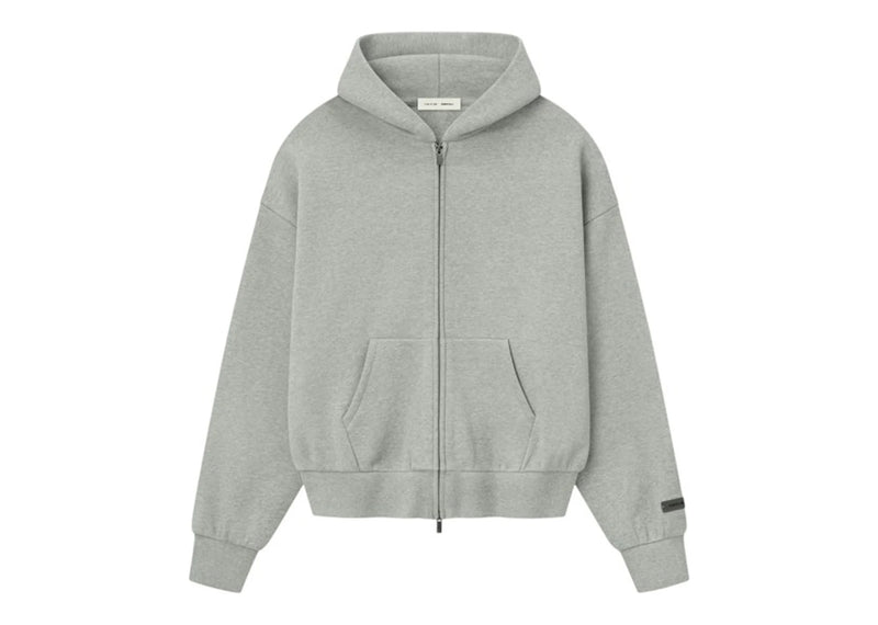 Fear Of God Essentials Classic Fleece Zip-Up Hoodie Concrete Heather