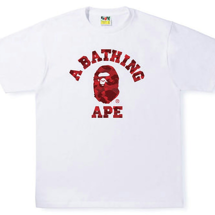 Bape Color Camo College Tee White/Red 1ed0f5af-27b9-43f9-90ed-c51f0e450118, vue principale