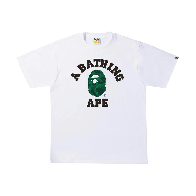 Bape Color Camo College Tee (SS22) White/Green 1I30-110-018, vue principale