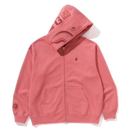 Bape Ape Head One Point Shark Zip Hoodie Pink 1K30-115-306, vue principale
