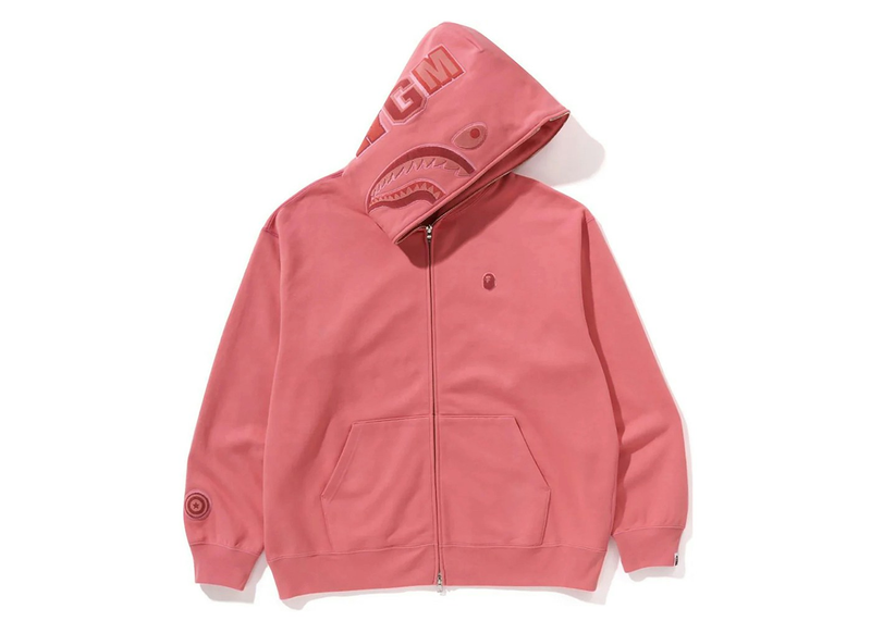 Bape Ape Head One Point Shark Zip Hoodie Pink