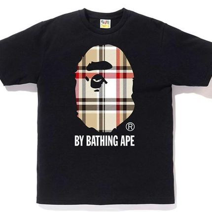 Bape A Bathing Ape Check by Bathing Tee Black/Beige 2b072a5e-9b68-4e50-b37d-b95279200fb2, vue principale
