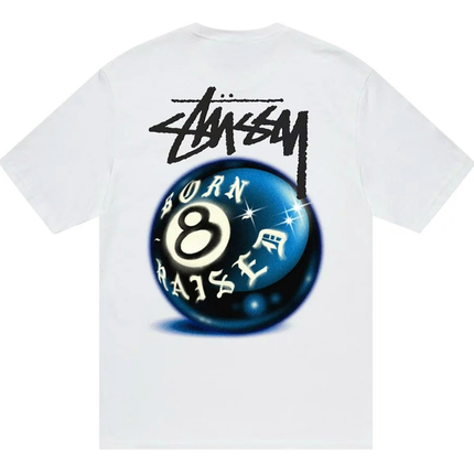 Stussy Born X Raised 8 Ball Tee White 33ac737f-a896-47f7-9e27-687505d2d559, vue principale