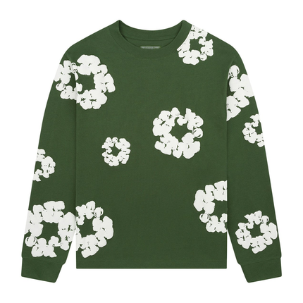 Denim Tears Long Sleeve Cotton Wreath T-Shirt Green 4232b7fc-c6e6-41a6-a3f4-c069b103f008, vue principale