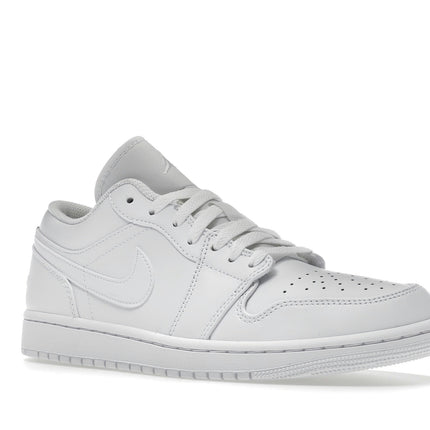 Air Jordan 1 Low Triple White 553558-136, trois-quarts avant extérieur