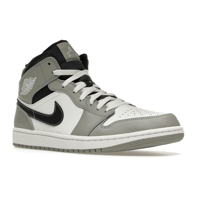 Air Jordan 1 Mid Light Smoke Grey Anthracite 554724-078, trois-quarts avant extérieur
