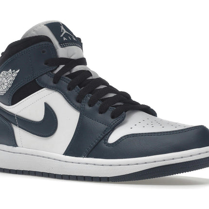 Air Jordan 1 Mid Dark Teal 554724-411, trois-quarts avant extérieur
