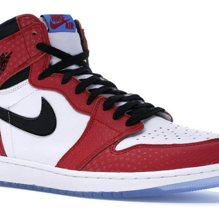 Air Jordan 1 Retro High Spider-Man "Origin Story" 555088-602, trois-quarts avant extérieur