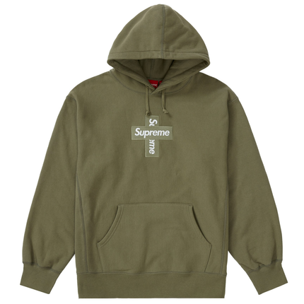 Supreme Cross Box Logo Hooded Sweatshirt Light Olive 6fa89ab5-5c22-4b6d-b536-e75e1d71c4a3, vue principale