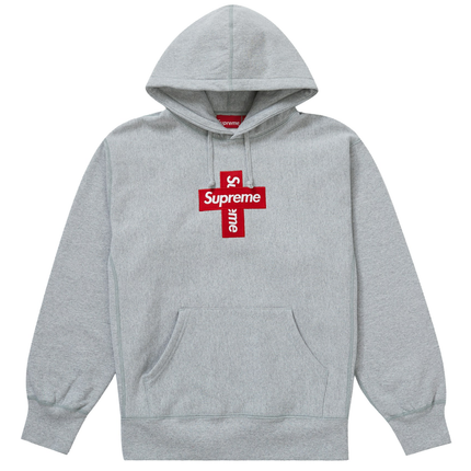 Supreme Cross Box Logo Hooded Sweatshirt Heather Grey 764a84bf-7942-4c72-ab22-cd787ca027ef, vue principale
