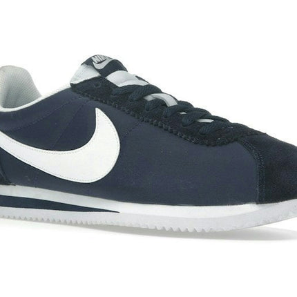 Nike Classic Cortez Nylon Obsidian 807472-410, trois-quarts avant extérieur