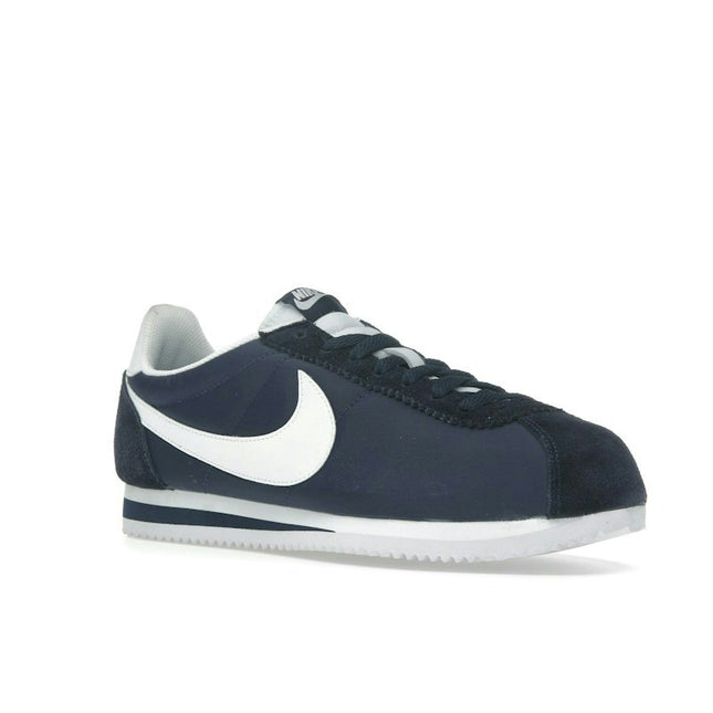 Nike Classic Cortez Nylon Obsidian 807472-410, trois-quarts avant extérieur