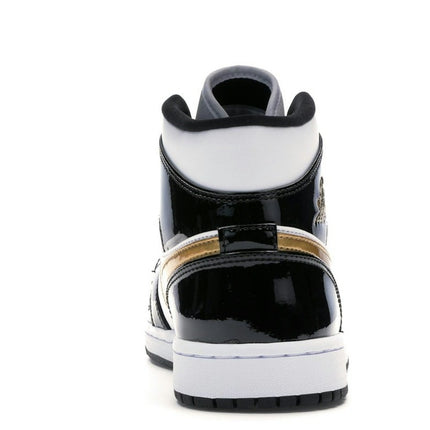 Air Jordan 1 Mid Patent Black White Gold 852542-007, arrière