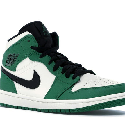 Air Jordan 1 Mid Pine Green 852542-301, trois-quarts avant extérieur