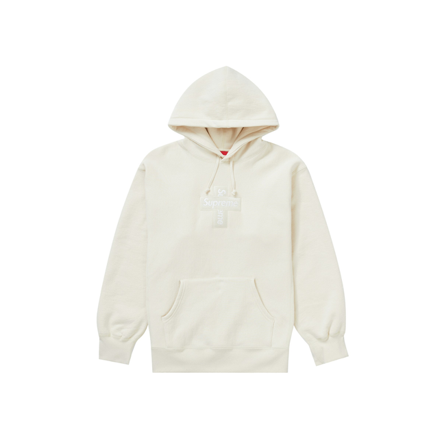 Supreme Cross Box Logo Hooded Sweatshirt Natural 85441b38-c0e4-4a1c-8886-61d56c310e5f, vue principale