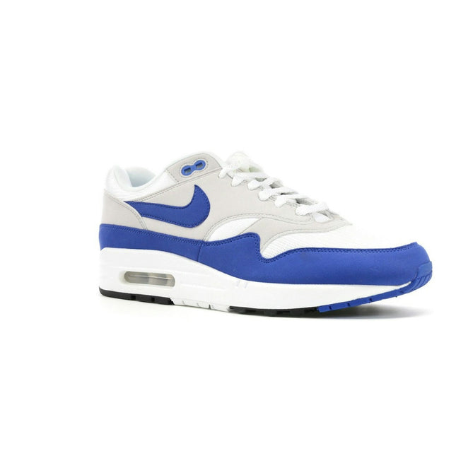 Nike Air Max 1 Anniversary Royal 908375-102, trois-quarts avant extérieur