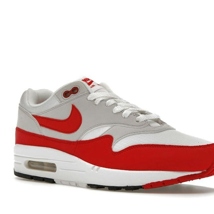Nike Air Max 1 Anniversary Red 908375-103, trois-quarts avant extérieur