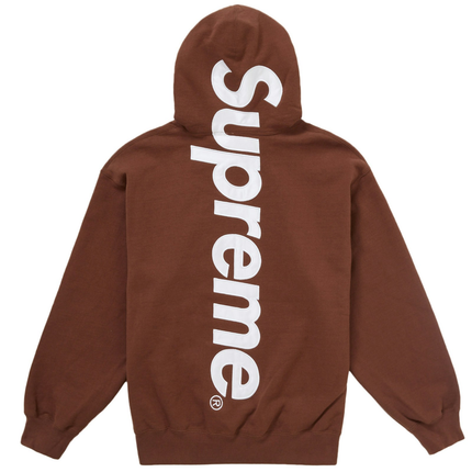 Supreme Satin Applique Hooded Sweatshirt FW24 Brown 94b4ca38-223f-4a79-96c9-3ca70850e175, vue principale