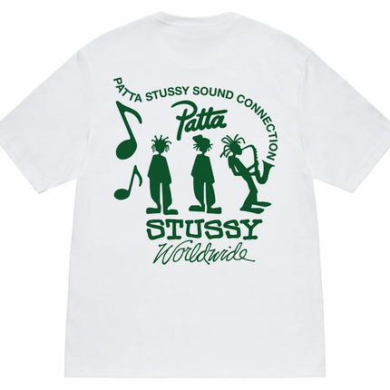 Stussy x Patta Sound Connection Tee White 9b8adf95-04bc-4bab-bf94-c3dfdb4a6b80, vue principale