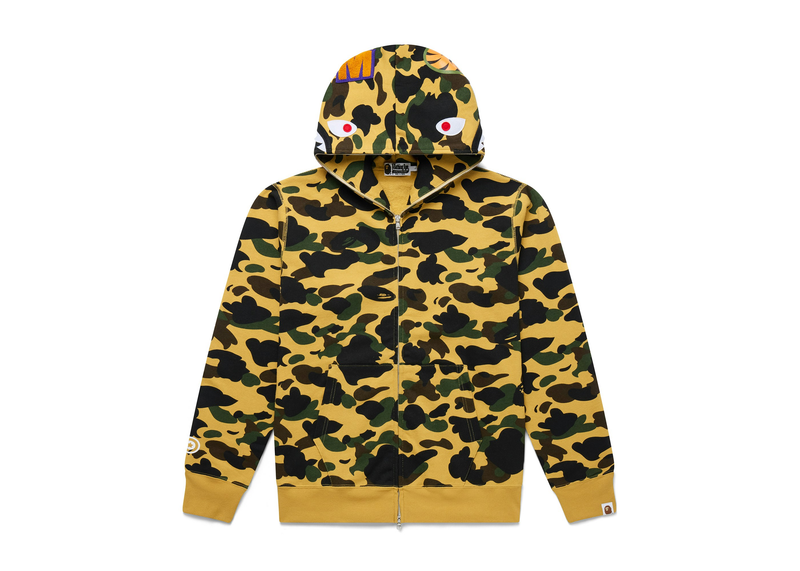 Bape 1st Camo Shark Full Zip Hoodie Yellow