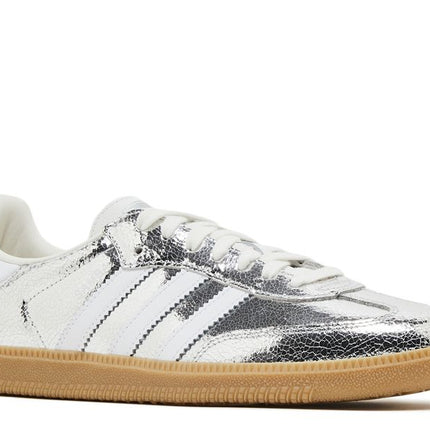 Adidas Samba OG Silver Metallic Cracked Leather