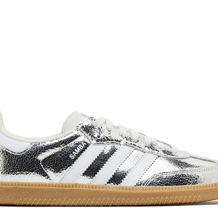 Adidas Samba OG Silver Metallic Cracked Leather