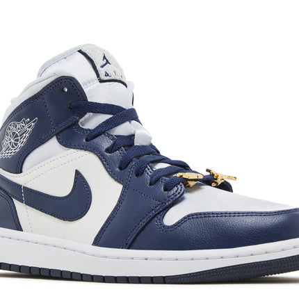 Air Jordan 1 Mid Football Grey White Midnight Navy