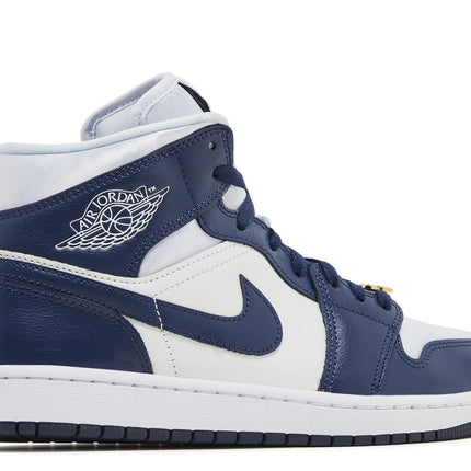 Air Jordan 1 Mid Football Grey White Midnight Navy