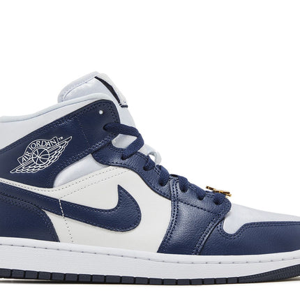 Air Jordan 1 Mid Football Grey White Midnight Navy