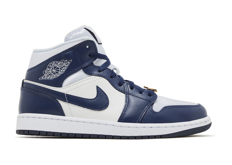 Air Jordan 1 Mid Football Grey White Midnight Navy