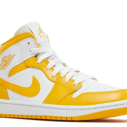 Air Jordan 1 Mid Blanco Universidad Oro